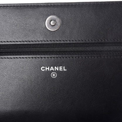 Chanel Caviar Quilted Boy Wallet On Chain WOC Black 6 of 9