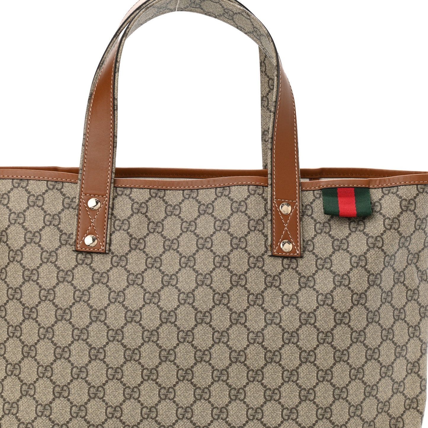GG Plus Monogram Medium Signature Web Loop Tote Brown