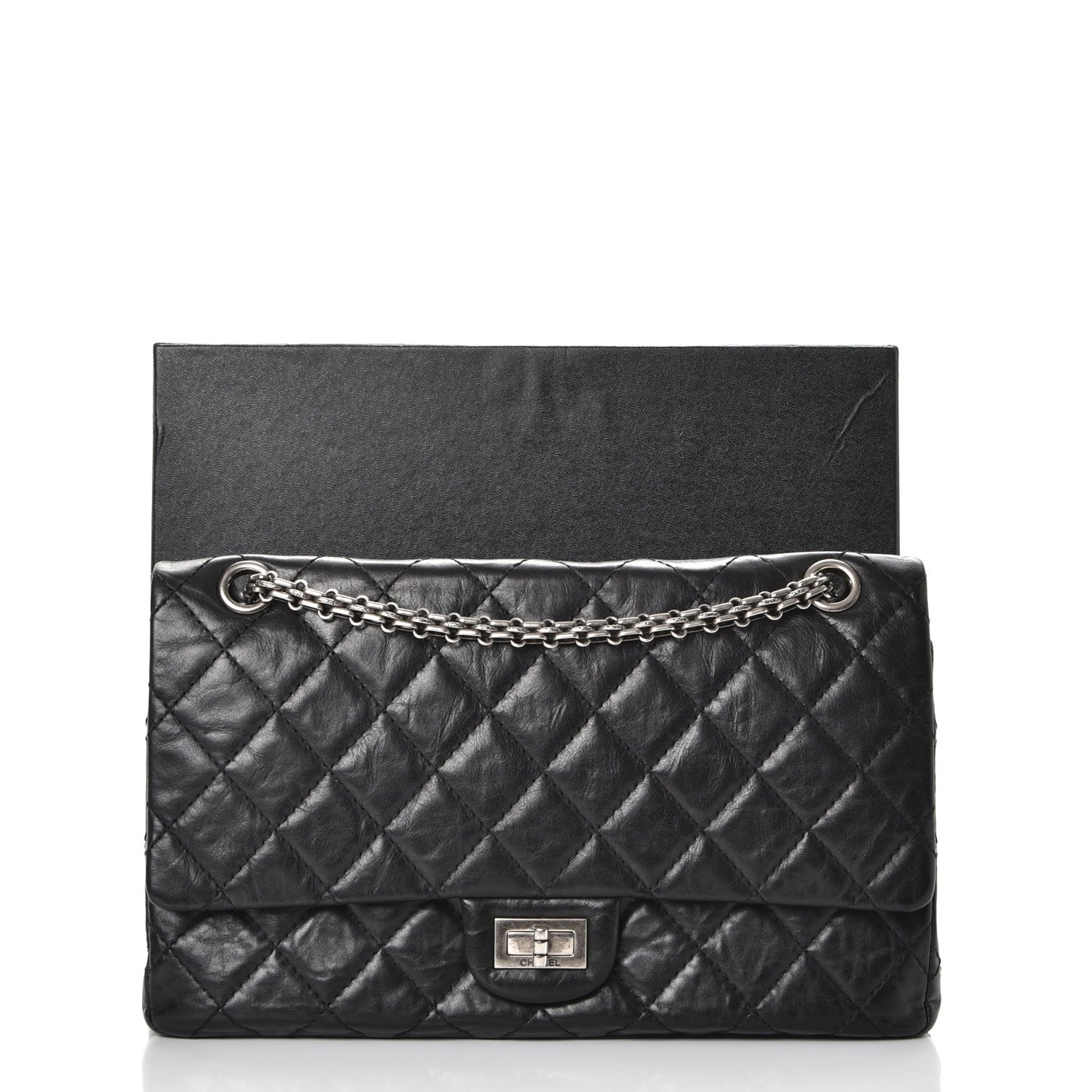 Aged Calfskin Quilted 2.55 Reissue 226 Flap Black