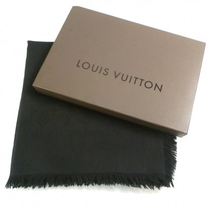Louis Vuitton Silk Wool Monogram Shawl Black 3 of 6
