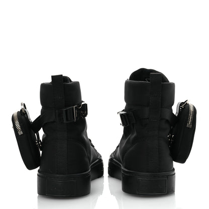 Prada Re-Nylon Gabardine Triangle Womens Wheel Pouch Pocket High Top Sneakers 39 Black 6 of 17