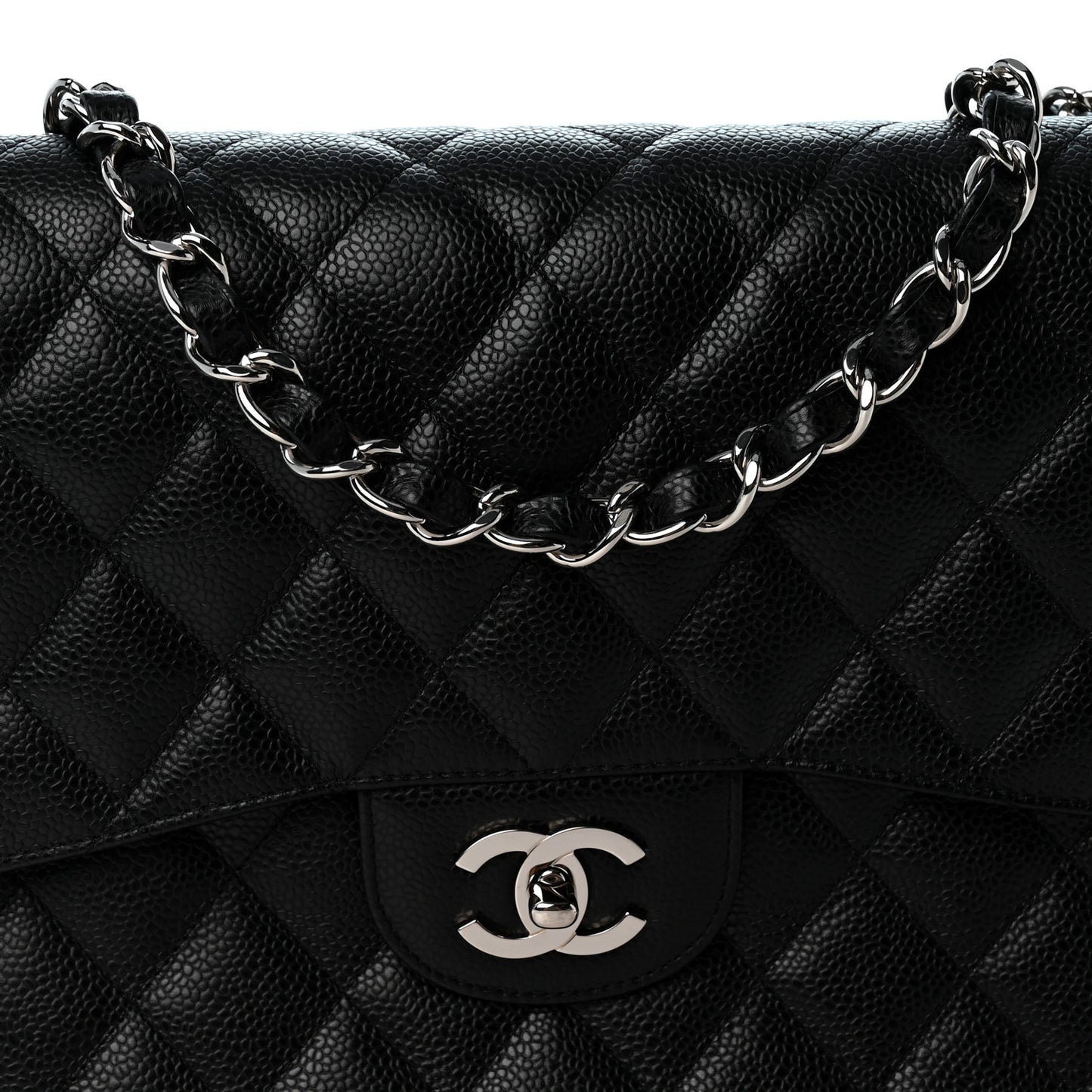 Caviar Quilted Jumbo Single Flap Black