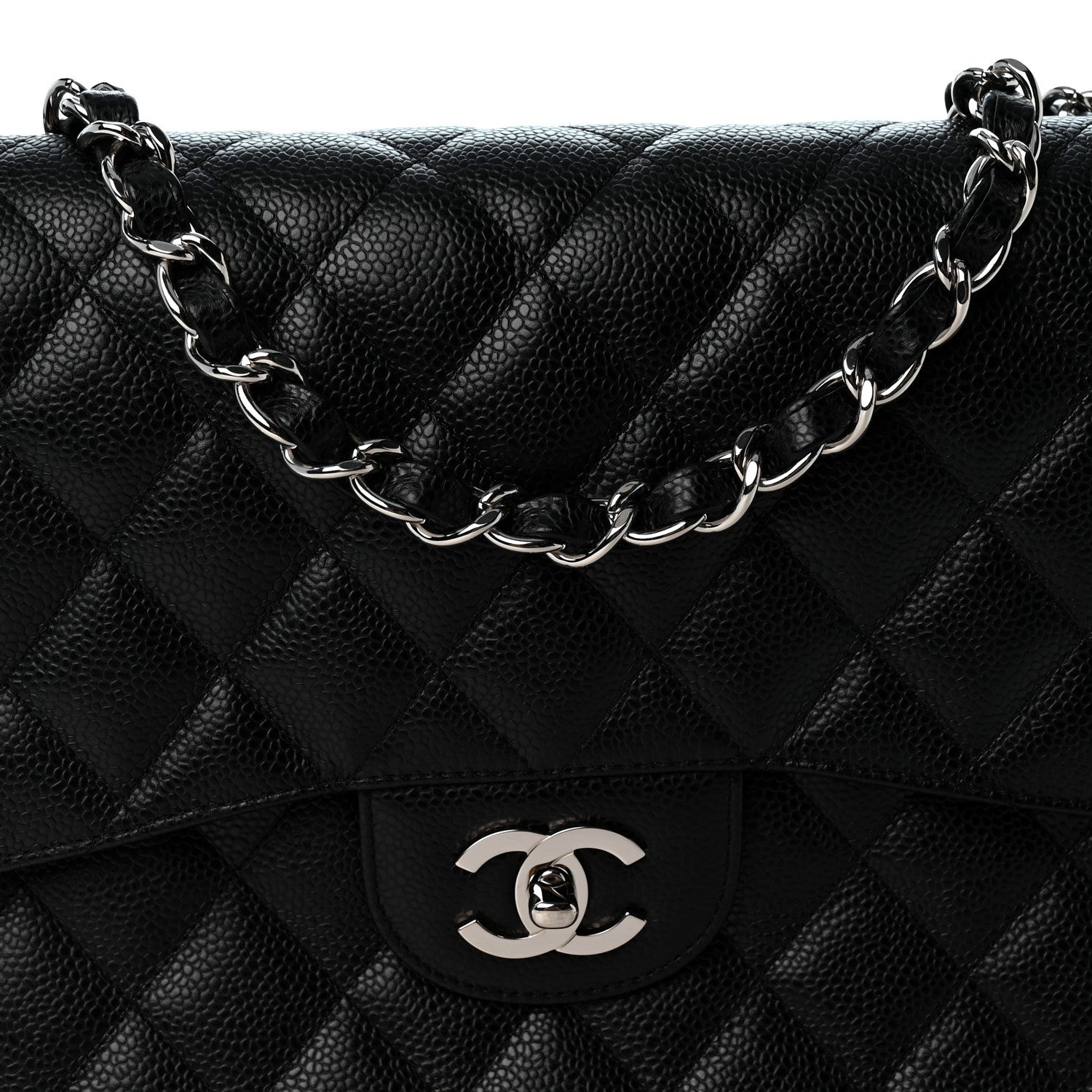 Chanel Caviar Quilted Jumbo Single Flap Black 8 of 10