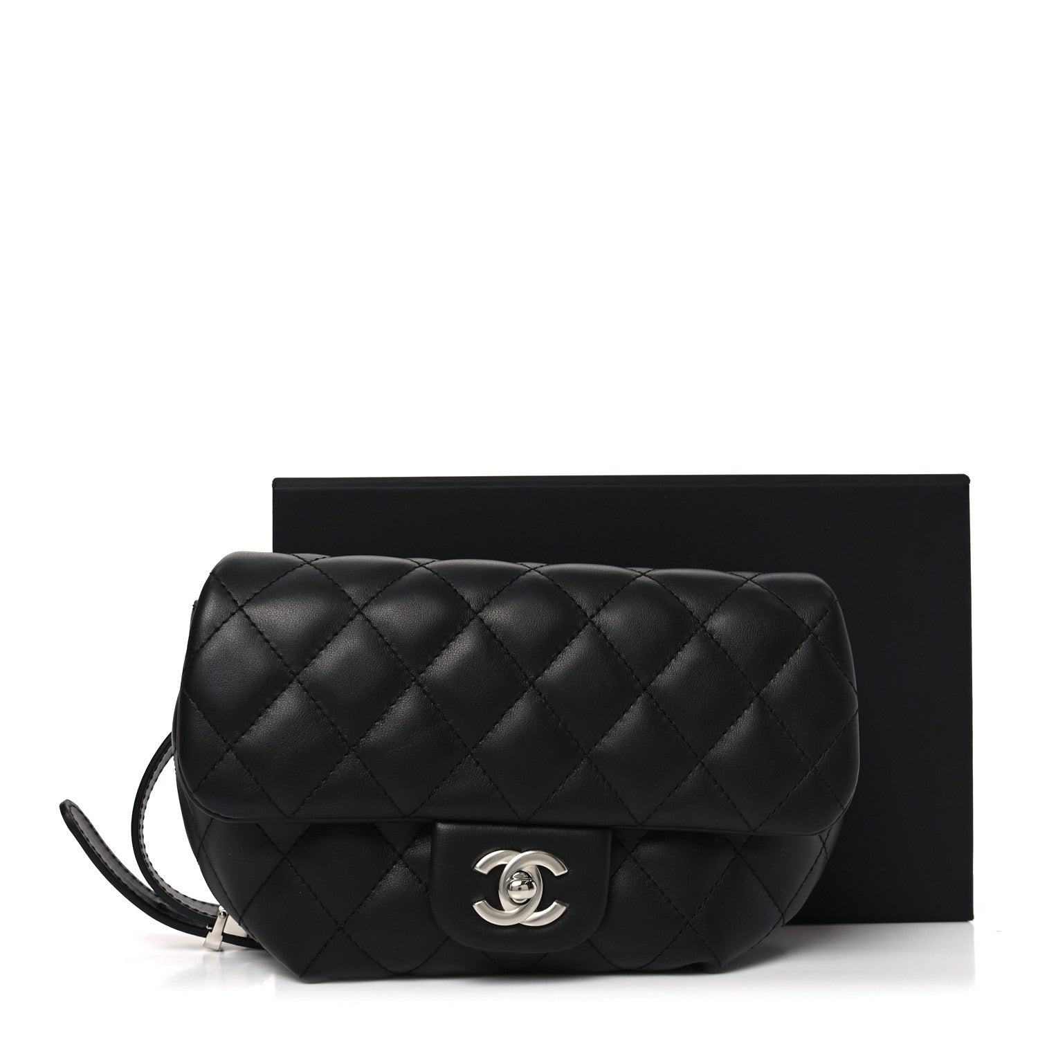 Chanel Calfskin Quilted CC Uniform Flap Belt Bag Black 12 of 12