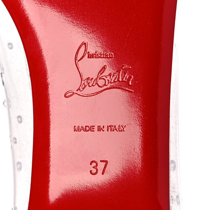 Christian Louboutin PVC Paill Hotfix Degrastrass Flats 37 Silver 6 of 8