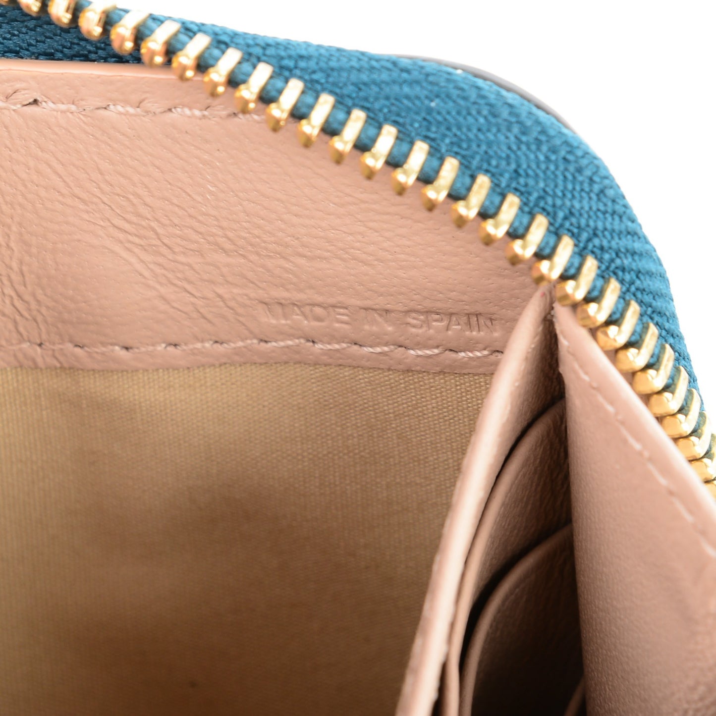 Grained Calfskin Marcie Long Zip Around Wallet Steel Blue