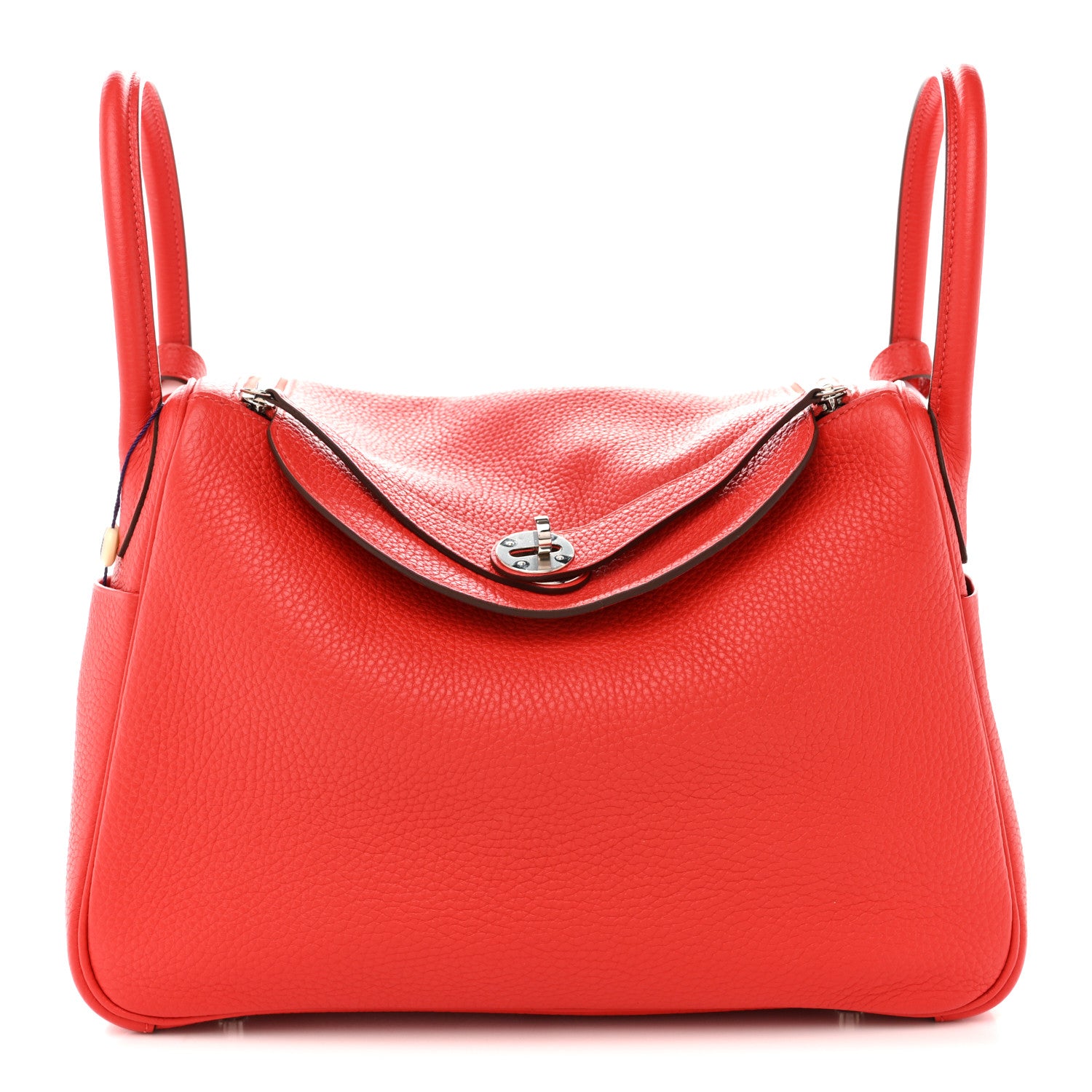 Hermes Taurillon Clemence Lindy 30 Rouge Tomate 1 of 10