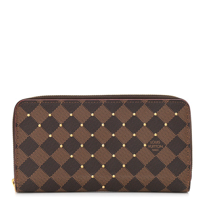 Louis Vuitton Damier Ebene Studded Zippy Wallet Cherry 1 of 9