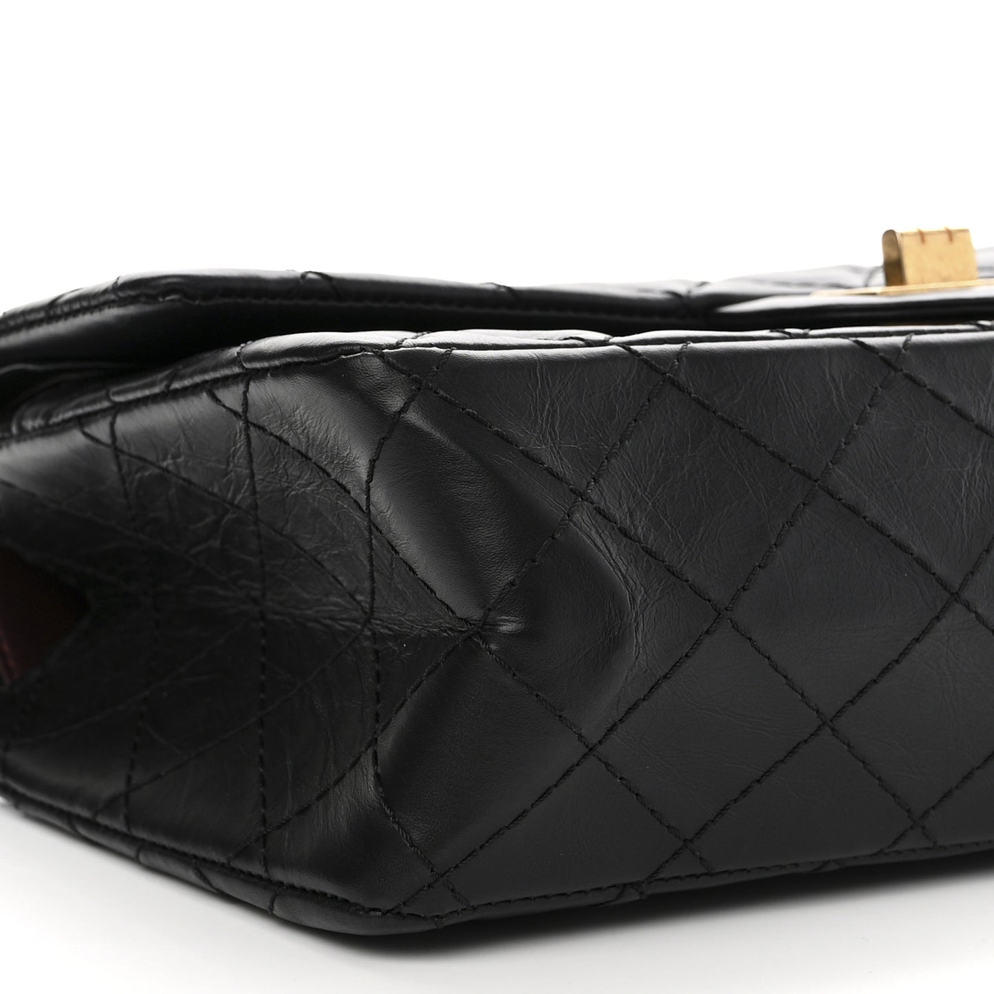 Aged Calfskin Quilted 2.55 Reissue 225 Flap Black