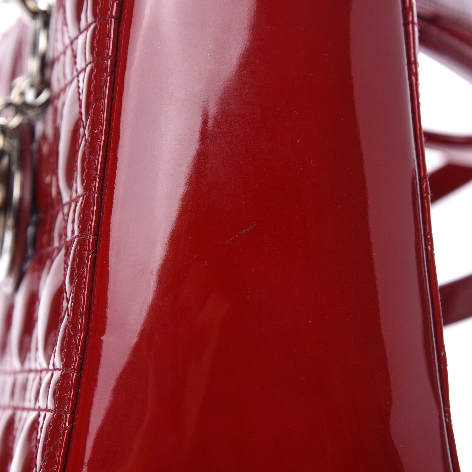 Christian Dior Patent Cannage Large Lady Dior Red 12 of 13