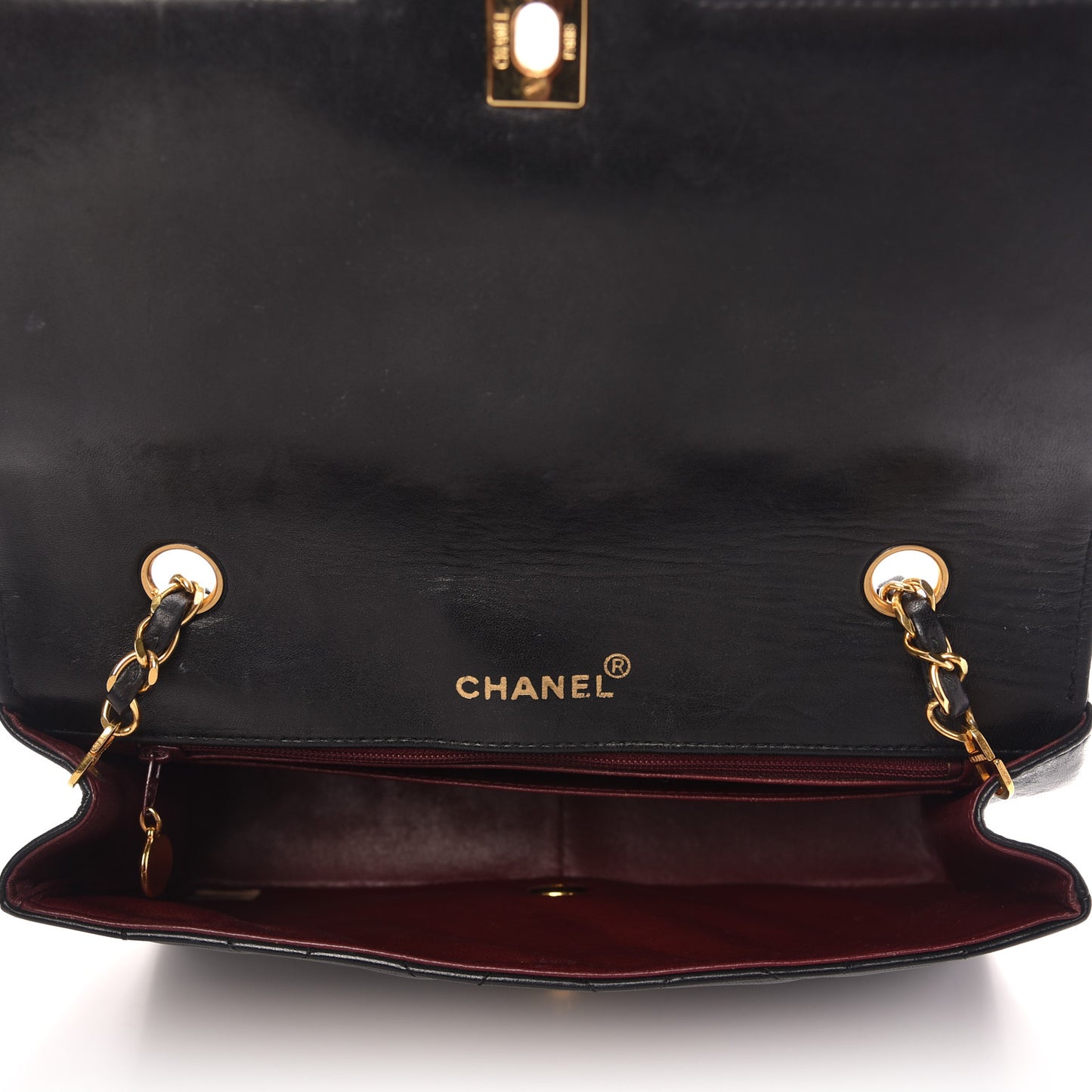 Lambskin Quilted Medium Single Flap Black