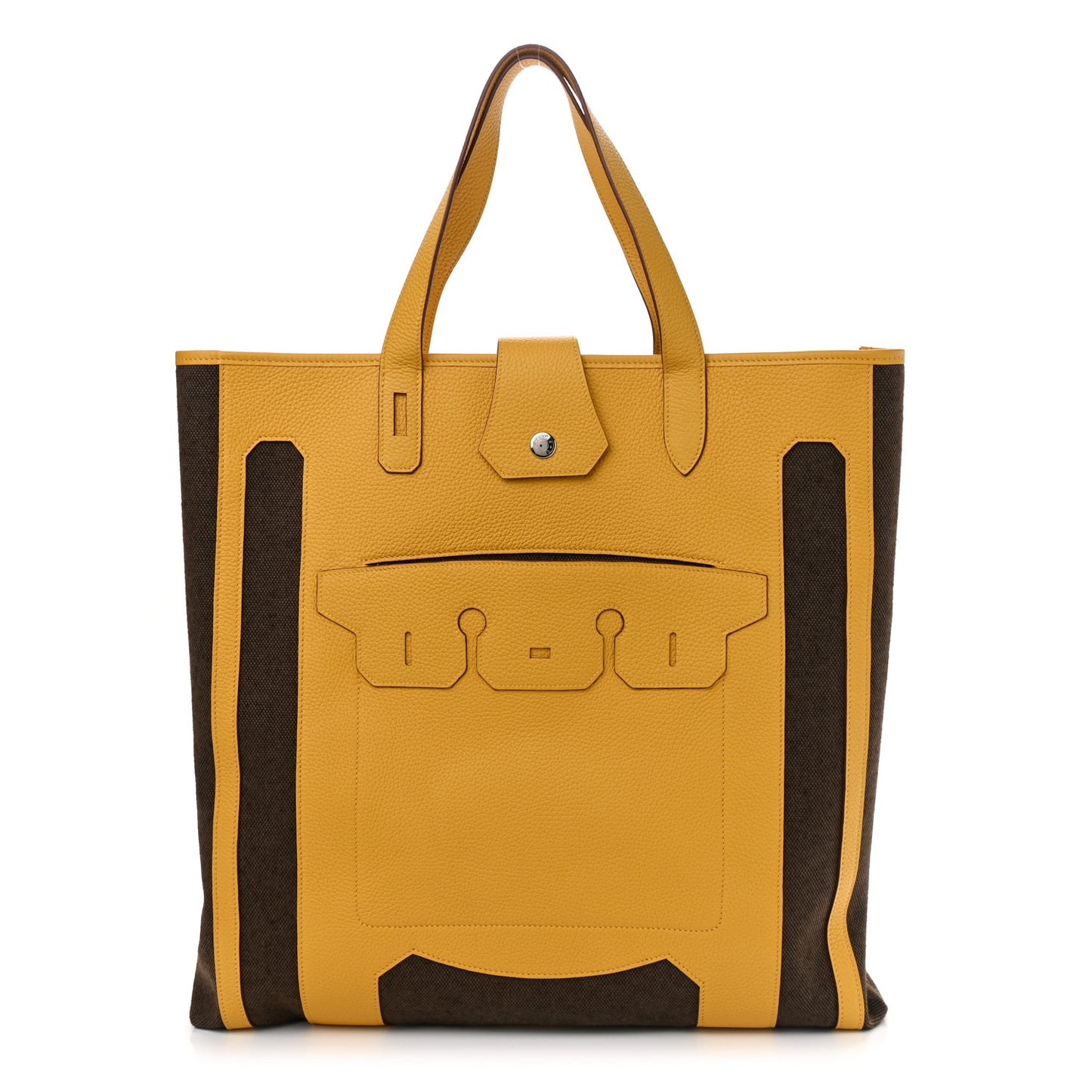 Canvas Calfskin Petit H Monsieur B Bag Jaune