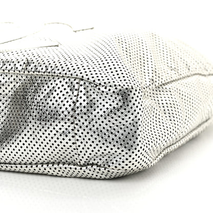 Chanel Metallic Glazed Calfskin Perforated Large Rodeo Drive Tote Silver 10 of 10