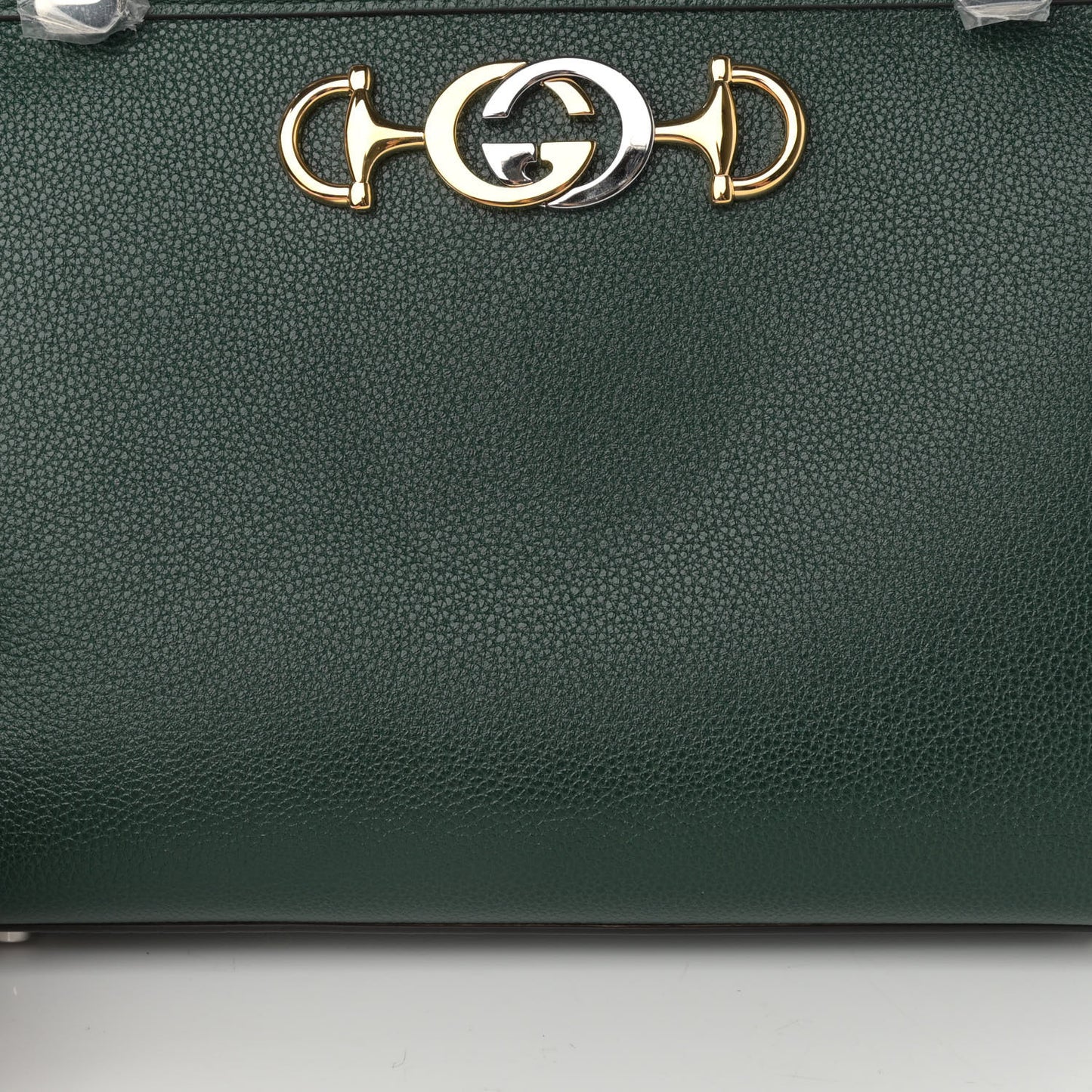 Posillipo Grain Calfskin Small Zumi Top Handle Bag Vintage Green