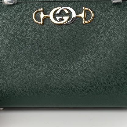 Gucci Posillipo Grain Calfskin Small Zumi Top Handle Bag Vintage Green 11 of 11