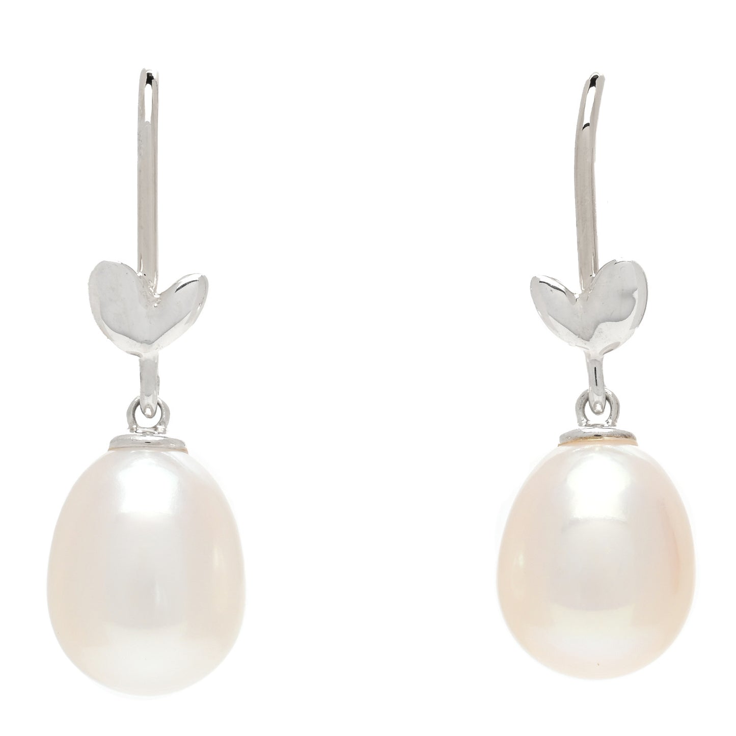 Sterling Silver Pearl Paloma Picasso Olive Leaf Drop Earrings