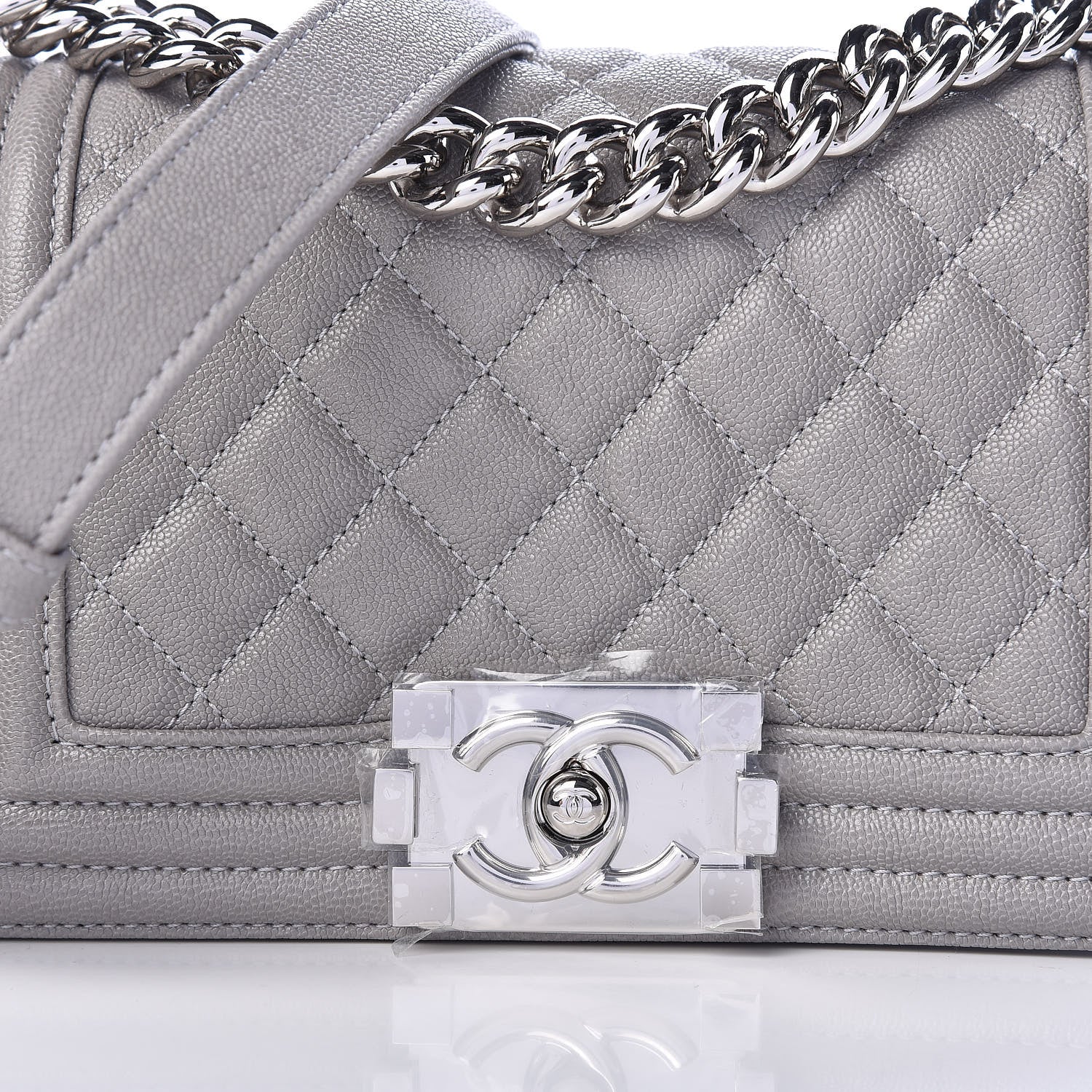 Chanel Caviar Quilted Small Boy Flap Grey 10 of 11
