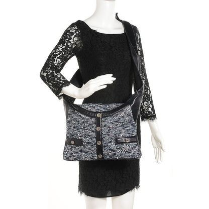 Chanel Tweed Lambskin Small Girl Bag Navy 2 of 9