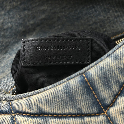 Saint Laurent Denim Quilted Toy Loulou Puffer Monogram Chain Satchel Rodeo Blue 6 of 9
