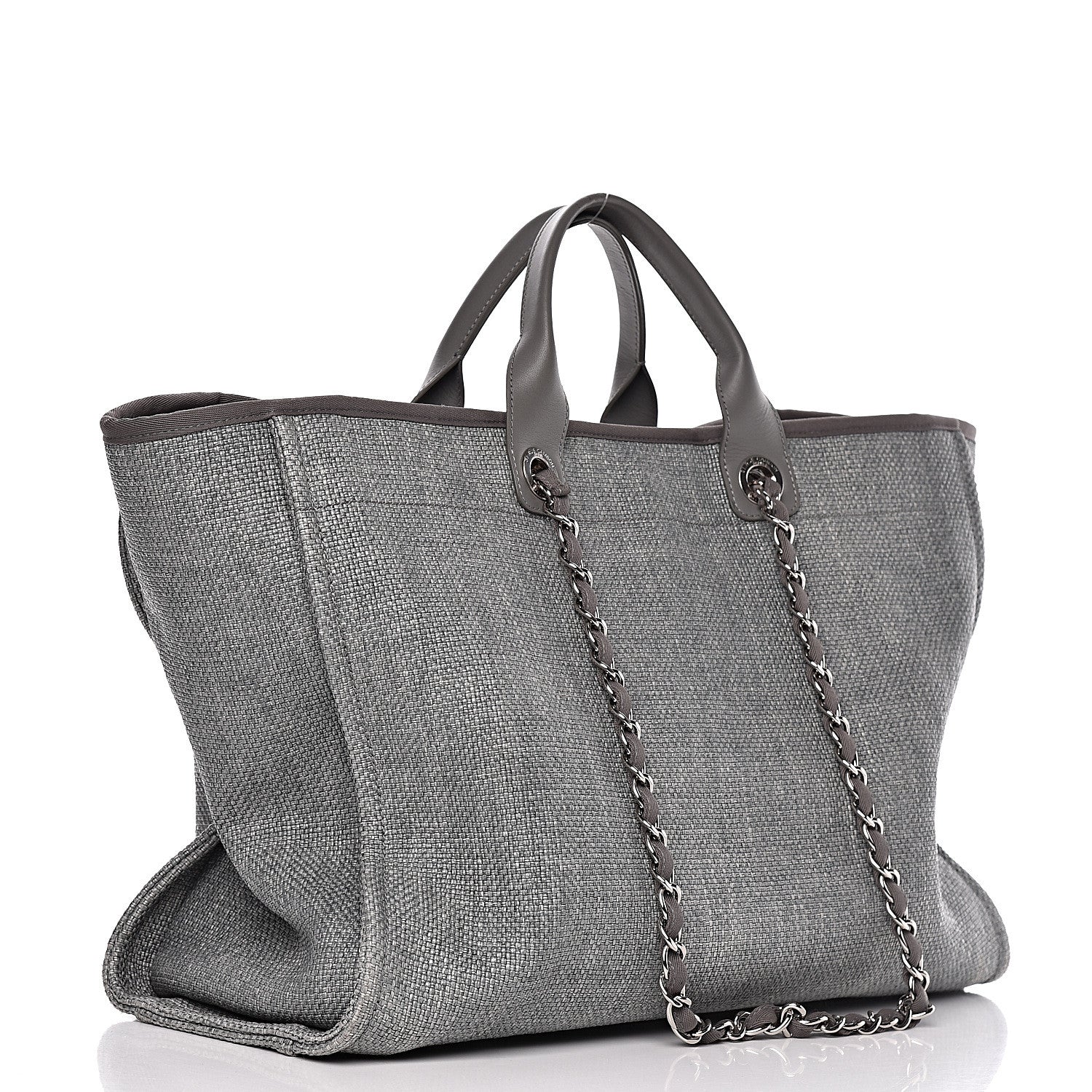 Chanel Canvas Large Deauville Tote Grey 3 of 10