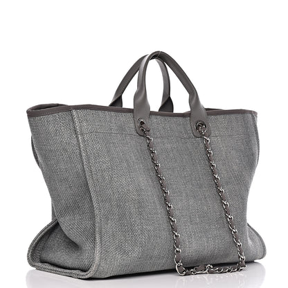Chanel Canvas Large Deauville Tote Grey 3 of 10