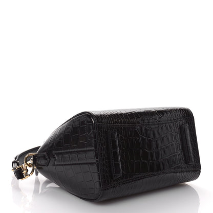 Givenchy Calfskin Crocodile Embossed Mini Antigona Black 4 of 11