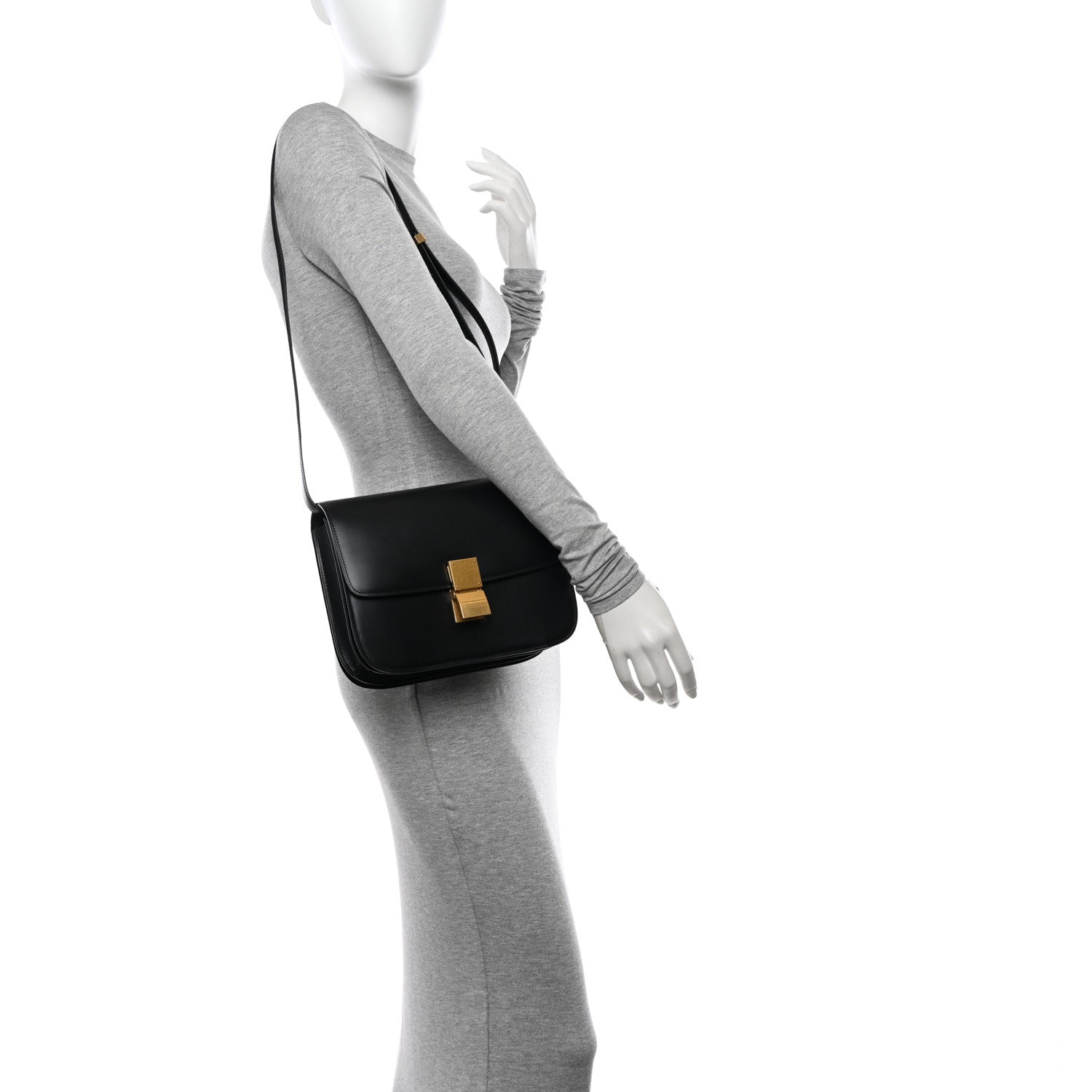Celine Box Calfskin Medium Classic Box Flap Bag Black 2 of 12