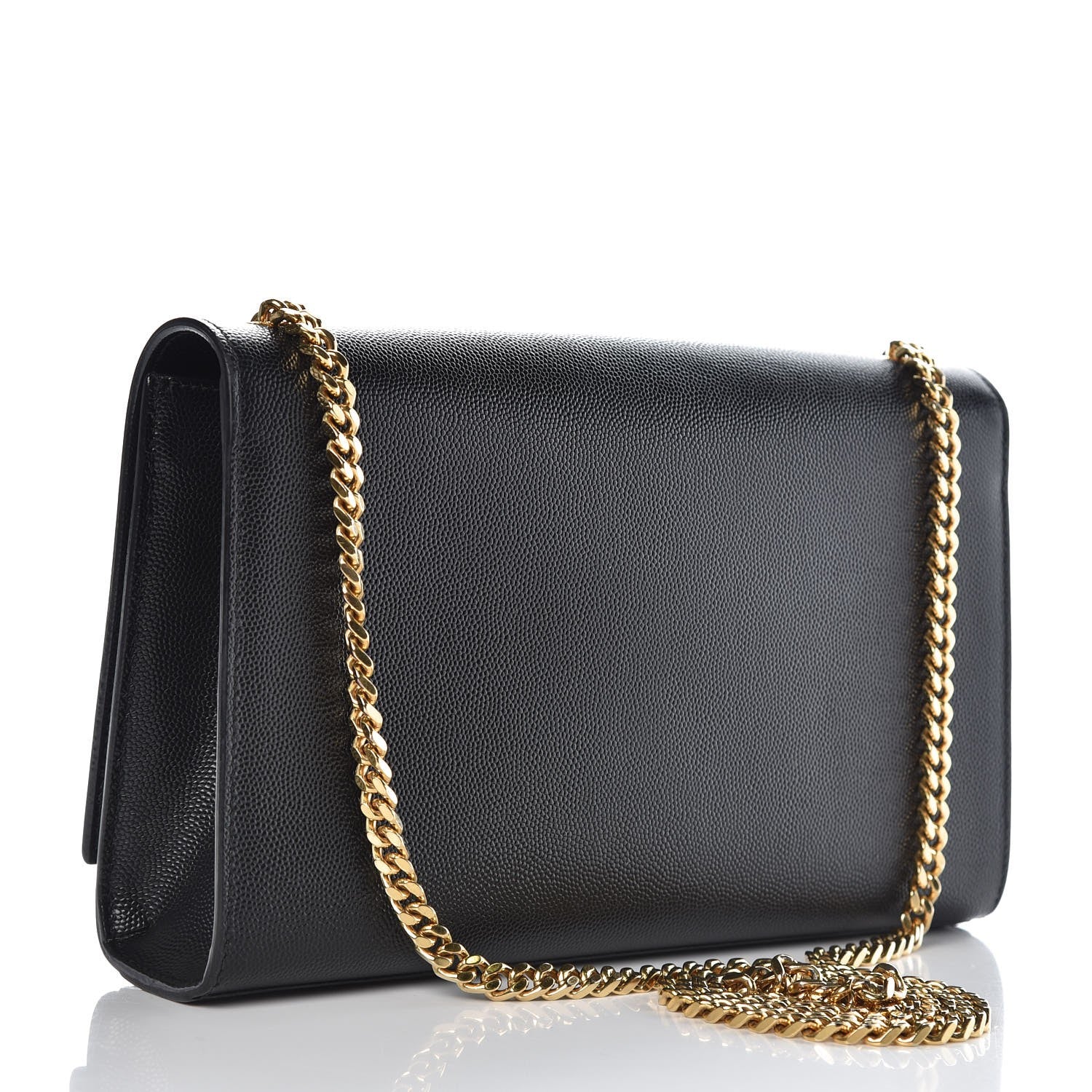 Saint Laurent Grain De Poudre Medium Classic Monogram Kate Satchel Black 3 of 7