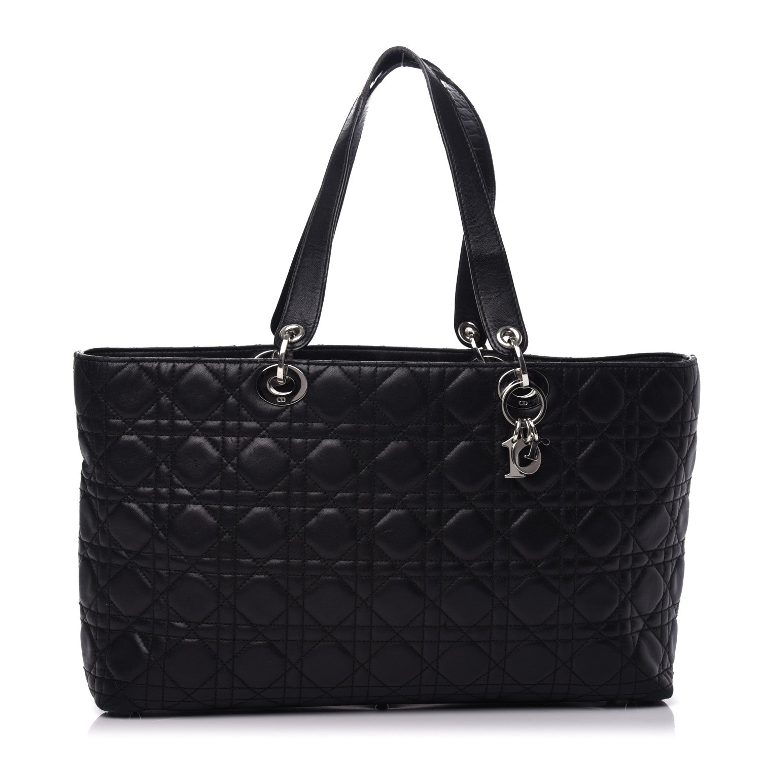 Christian Dior Lambskin Cannage Large Lady Dior Shopper Tote Black 1 of 11