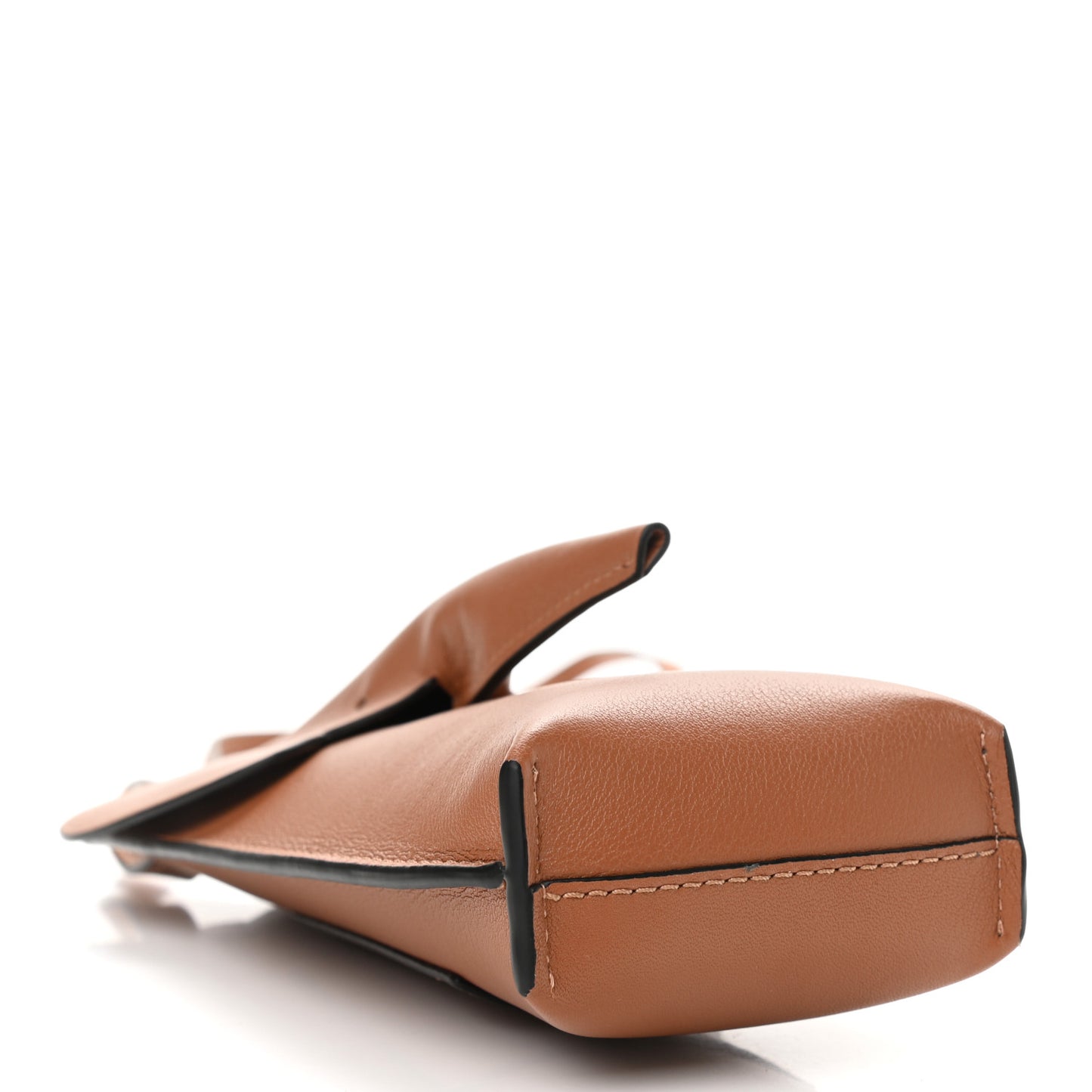 Calfskin Elephant Pouch Crossbody Bag Tan