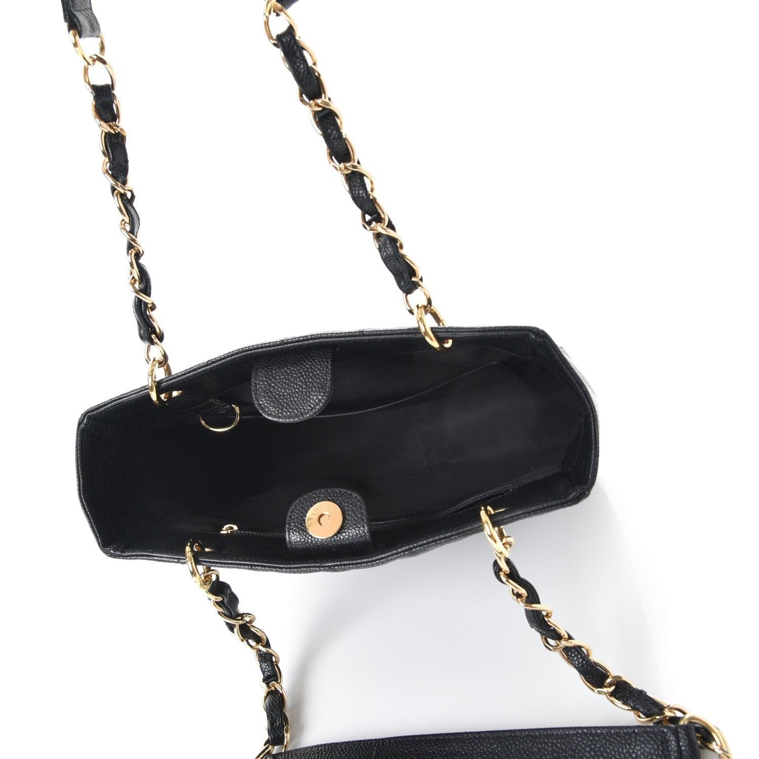 Chanel Caviar Quilted Petit Shopping Tote PST Black 5 of 13