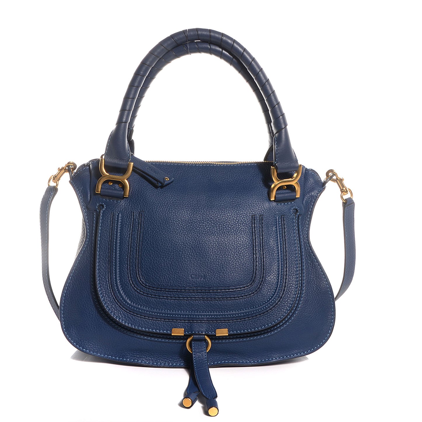 Calfskin Medium Marcie Satchel Scuba Blue
