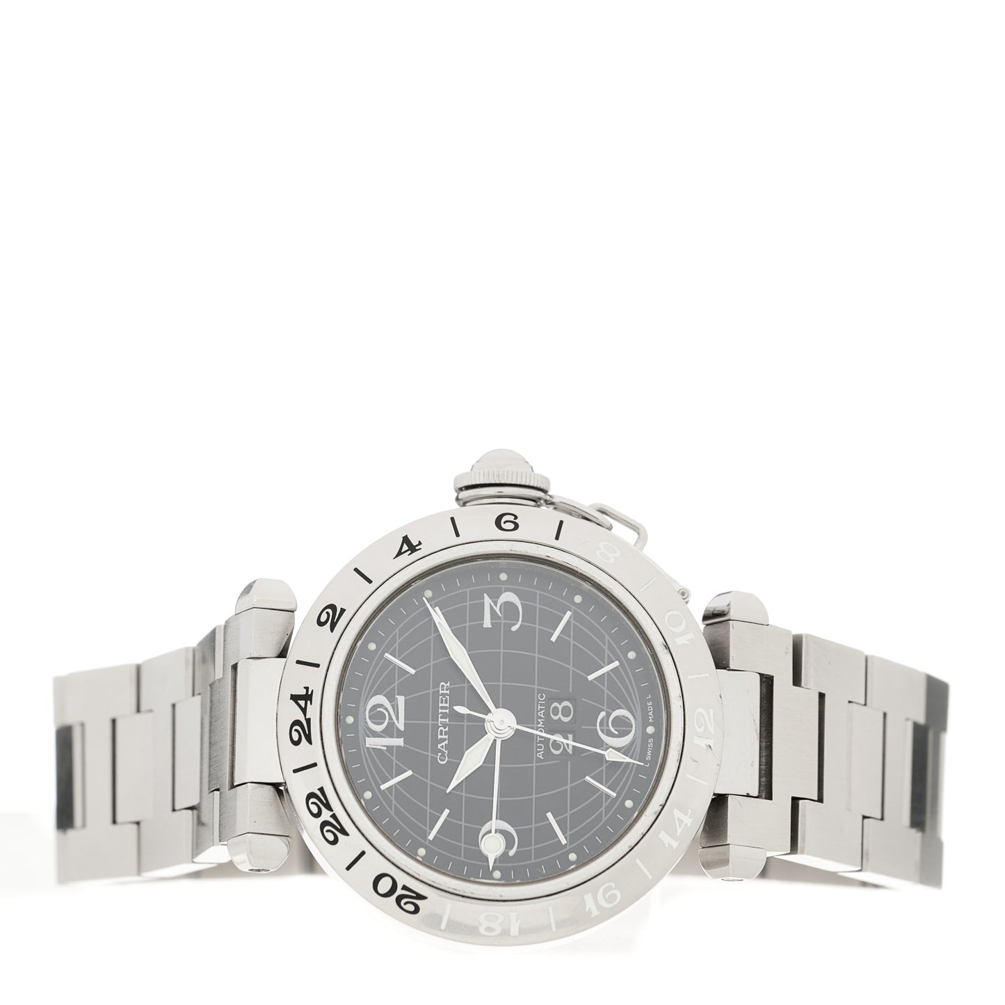 Stainless Steel 35mm Pasha C Big Date Automatic Watch Black