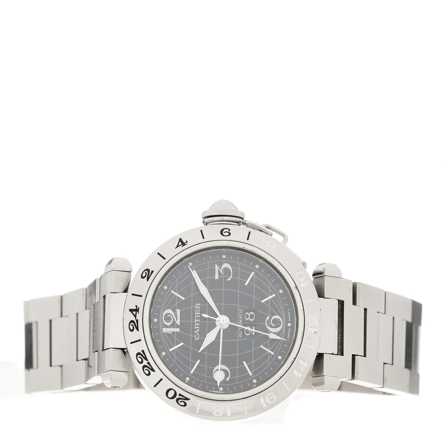 Cartier Stainless Steel 35mm Pasha C Big Date Automatic Watch Black 2 of 4