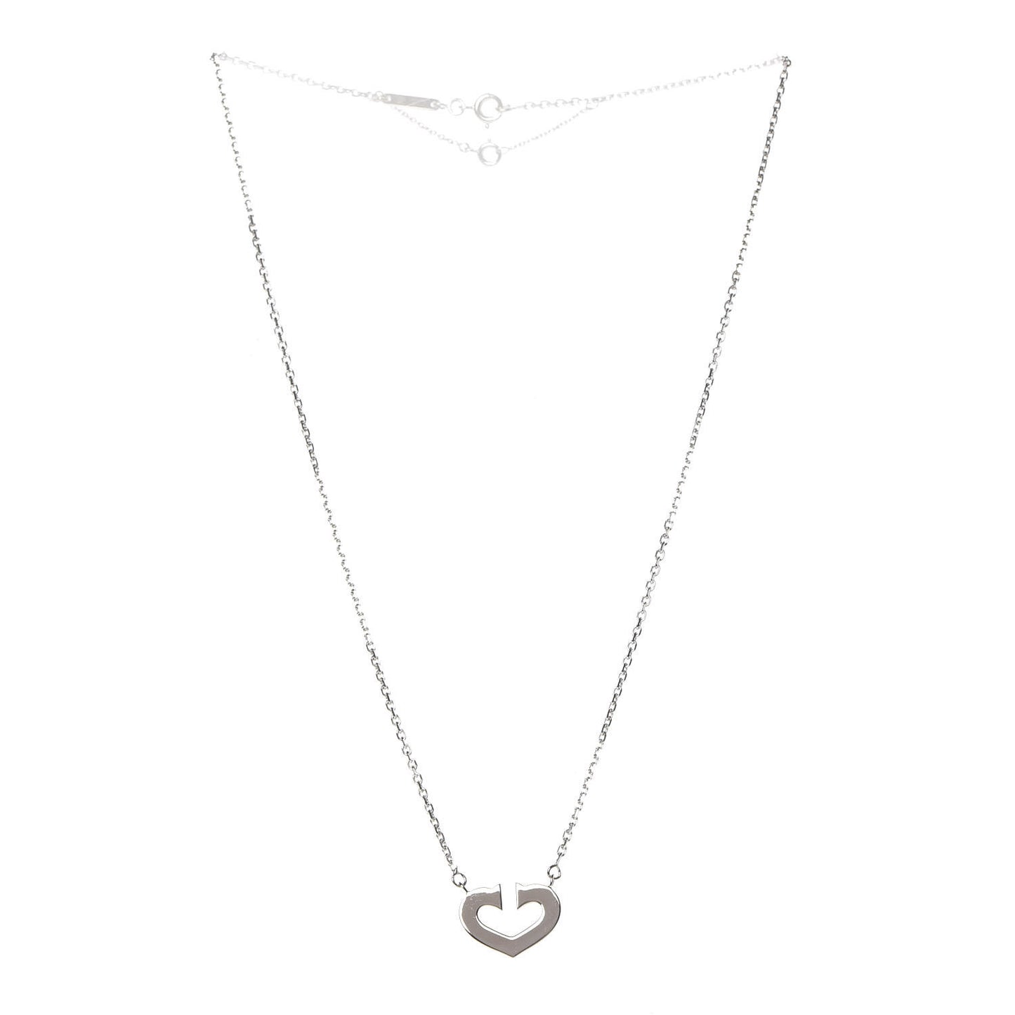 18K White Gold Medium Hearts and Symbols Necklace