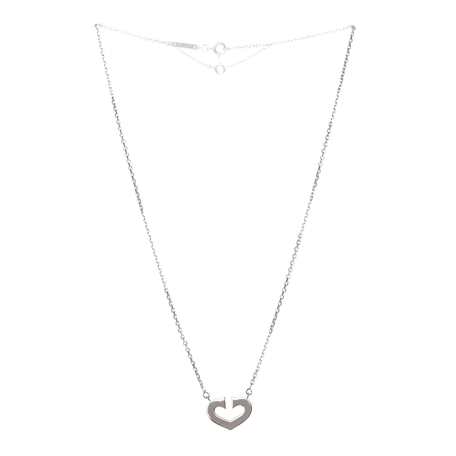 Cartier 18K White Gold Medium Hearts and Symbols Necklace 3 of 7