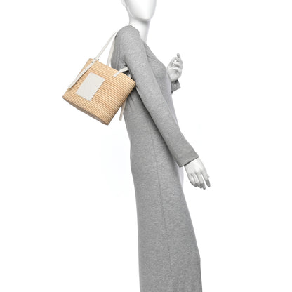Loewe Raffia Square Small Basket Tote Bag Natural White 2 of 10