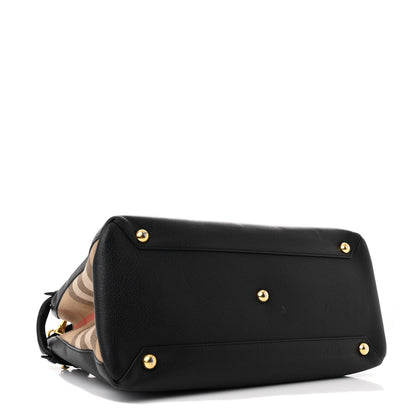 Burberry Derby Calfskin House Check Medium Banner Tote Black 4 of 11