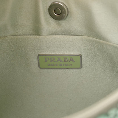 Prada Satin Crystal Cleo Adjustable Strap Shoulder Bag Acqua 6 of 13