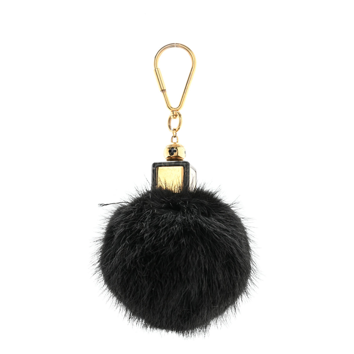 Mink Fur Fluffy Bag Charm Black