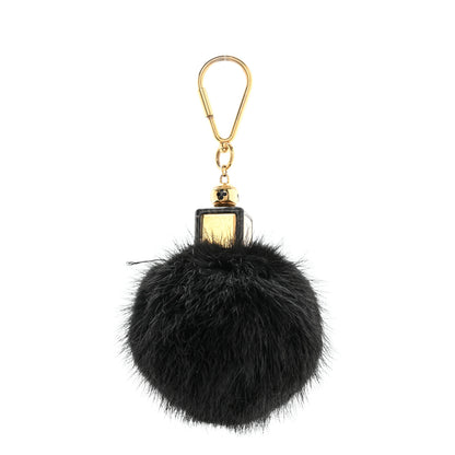 Louis Vuitton Mink Fur Fluffy Bag Charm Black 2 of 5