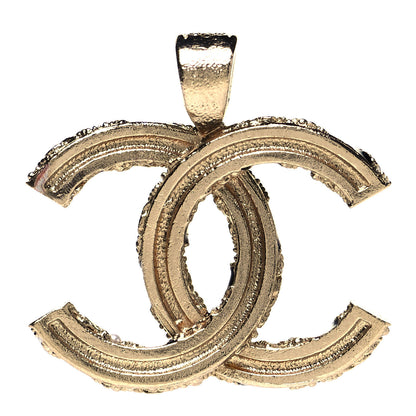 Chanel Crystal Pearl CC Pendant Gold Black 2 of 3