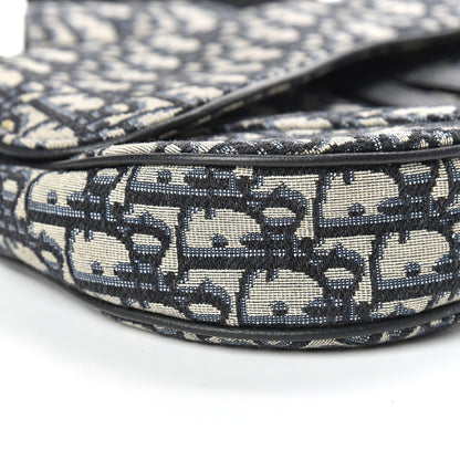 Christian Dior Oblique Mens Saddle Bag Blue 9 of 10