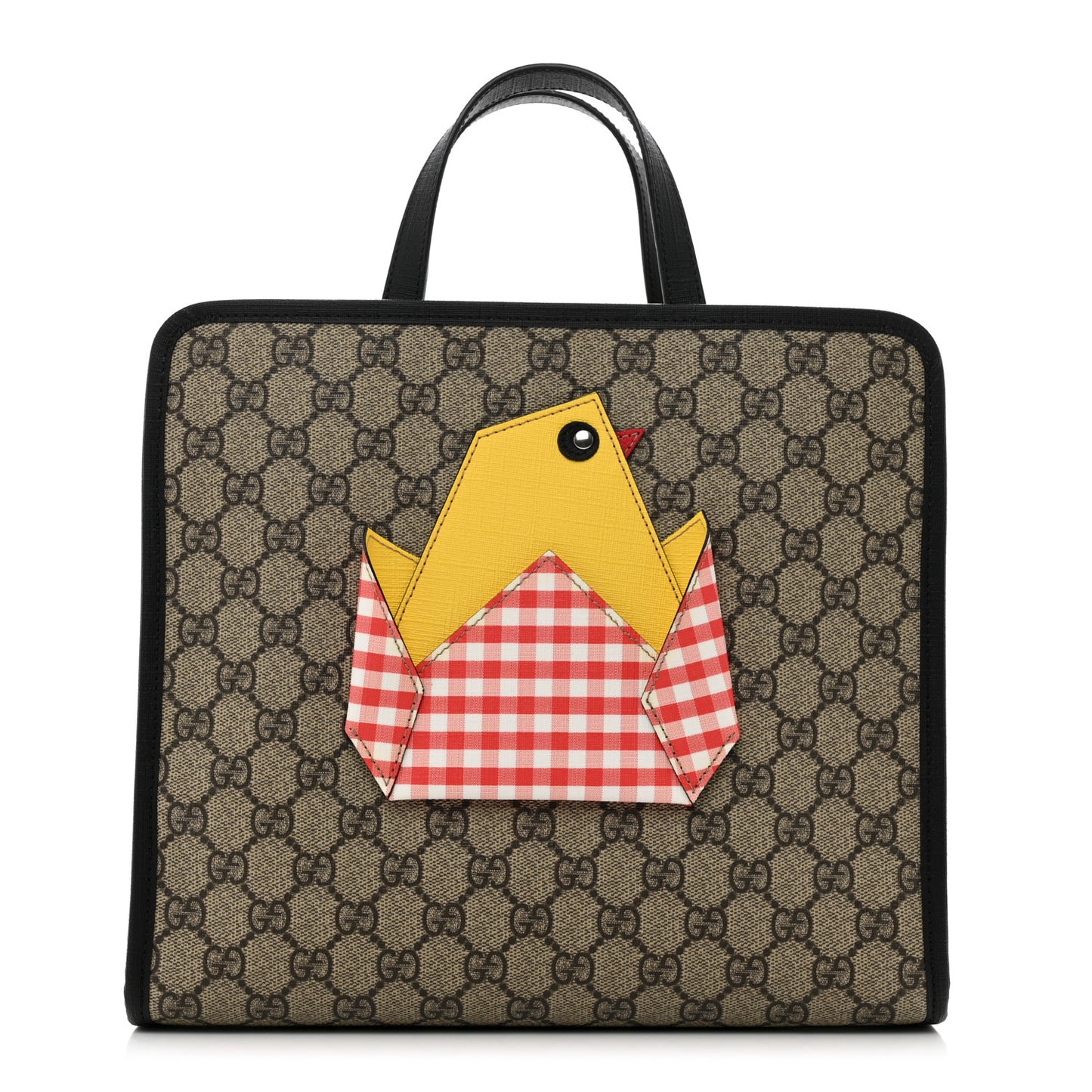 GG Supreme Monogram Childrens Chick Tote Black