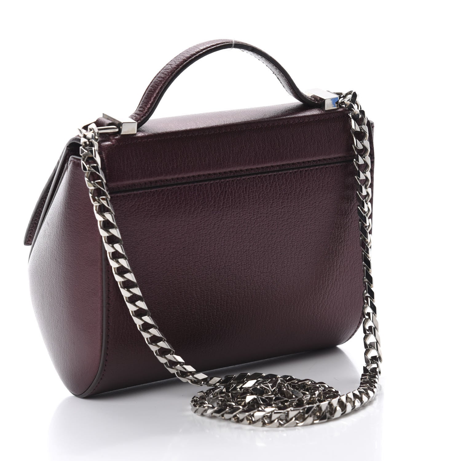 Givenchy Textured Calfskin Mini Pandora Box Chain Crossbody Bag Oxblood 3 of 10