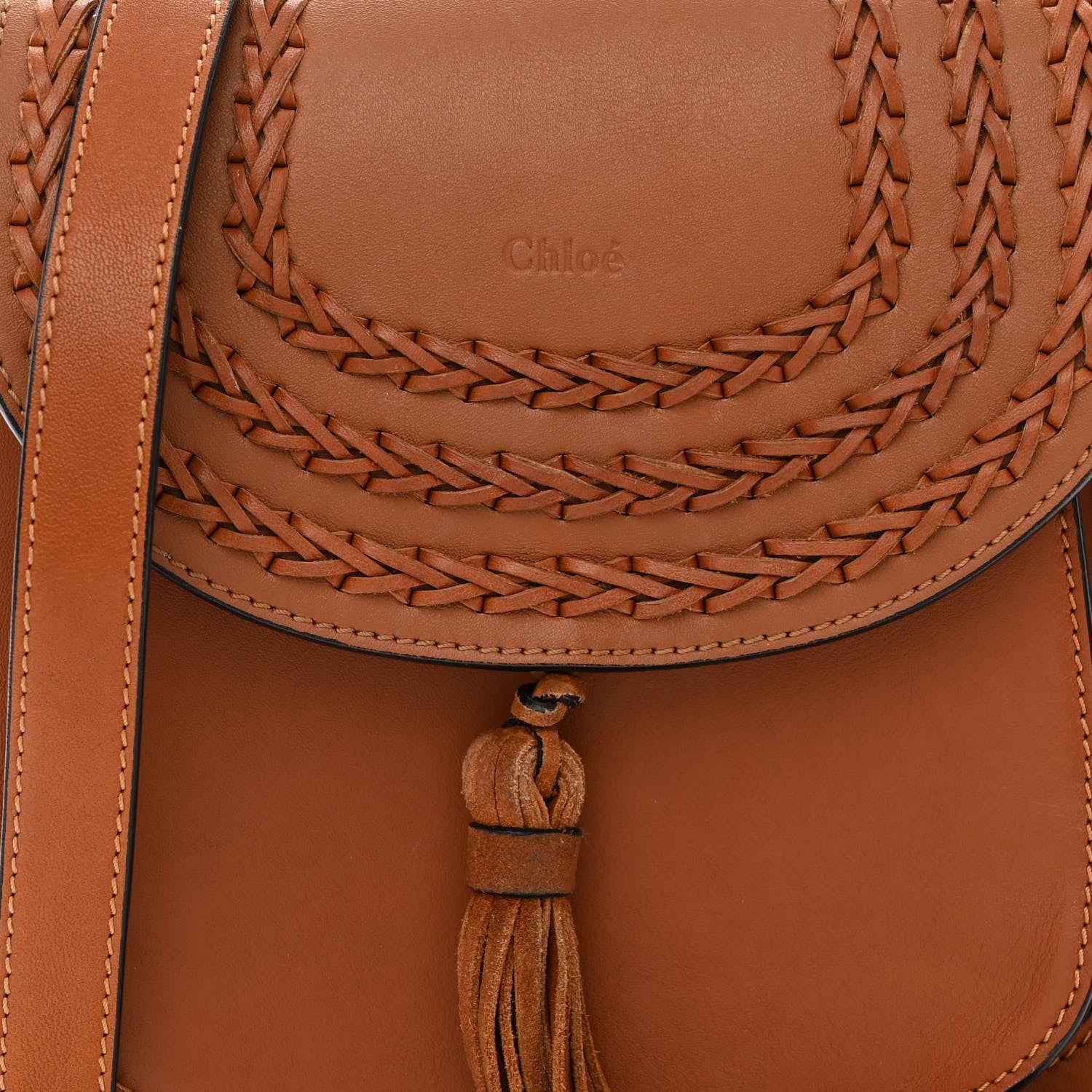Chloe Calfskin Braided Small Hudson Shoulder Bag Caramel 8 of 10