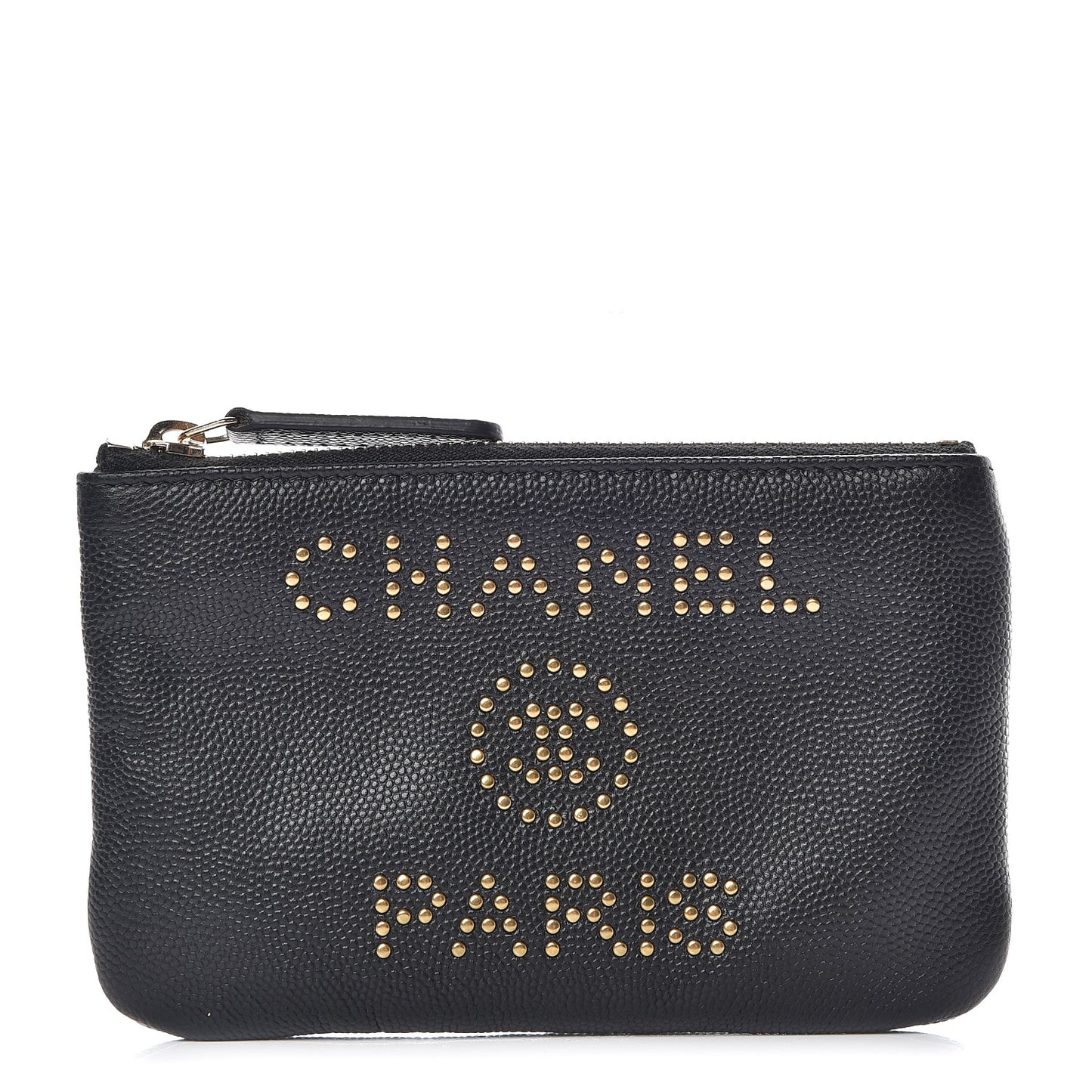 Caviar Studded Deauville Cosmetic Pouch Black