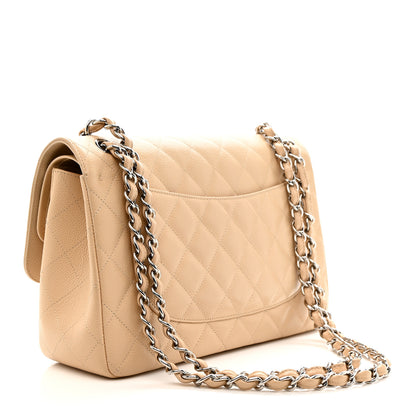 Chanel Caviar Quilted Jumbo Double Flap Light Beige 3 of 12