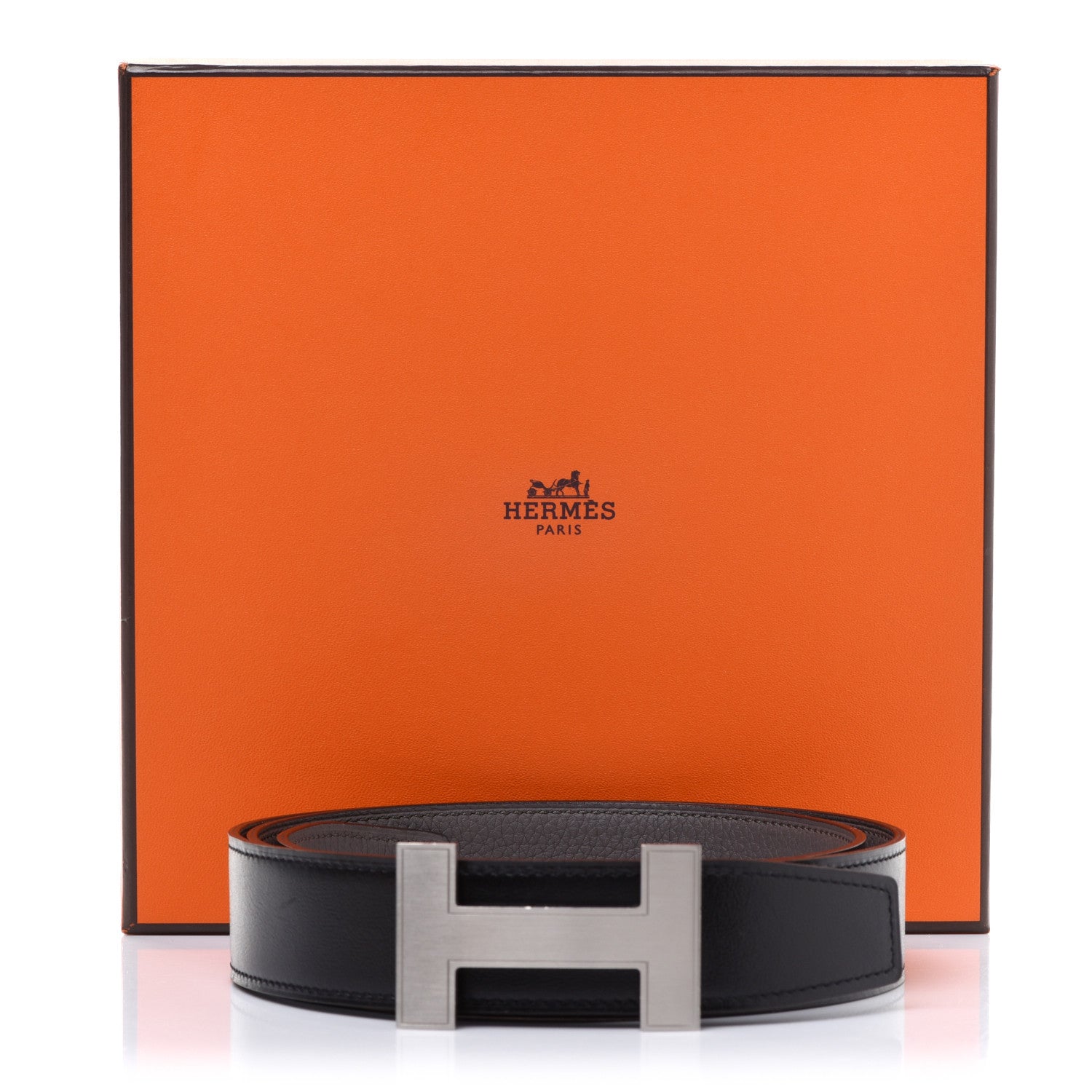 Hermes Box Togo 32mm Quizz H Belt 95 Black Etain 10 of 10
