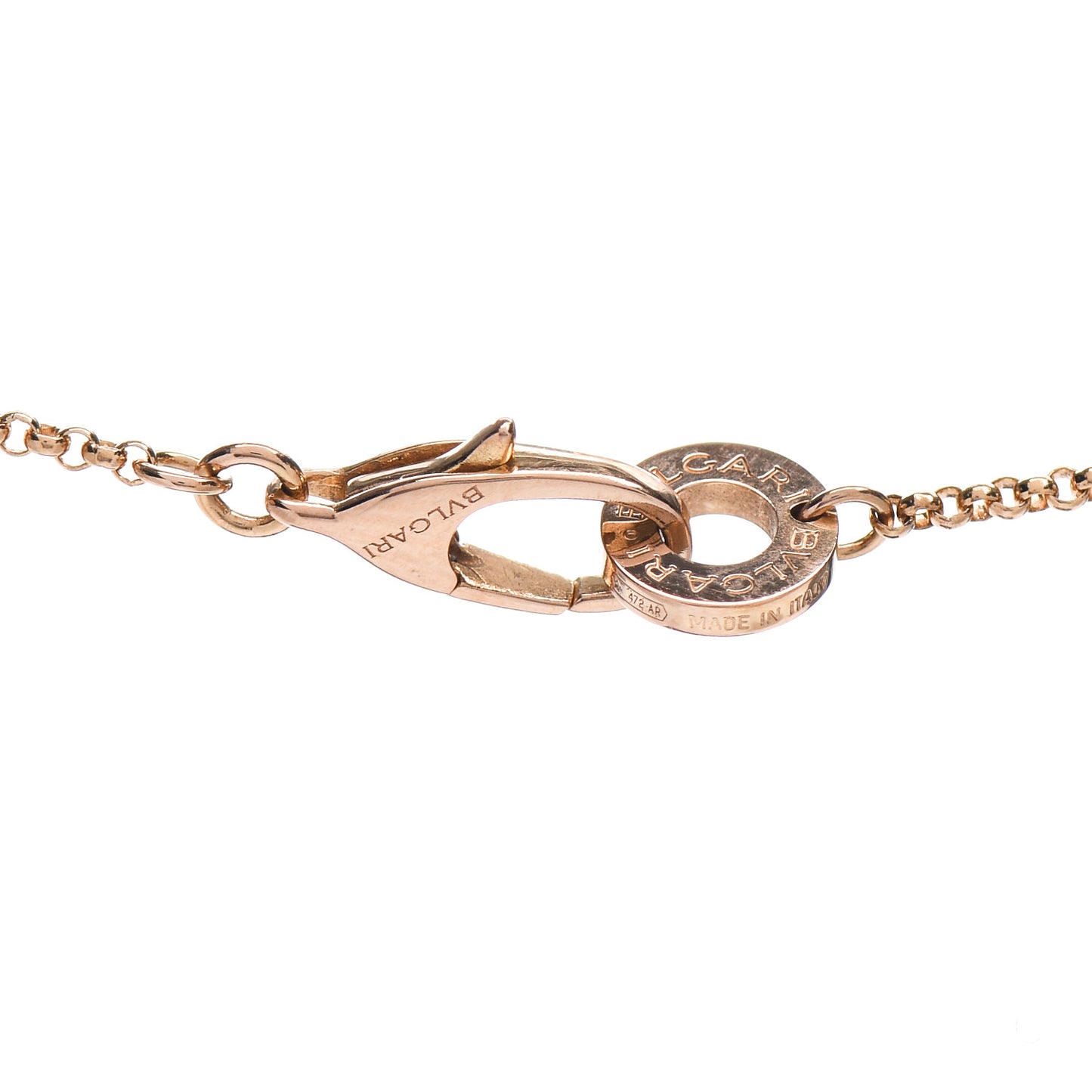 18K Rose Gold Diamond Small B.Zero1 Pave Pendant Necklace